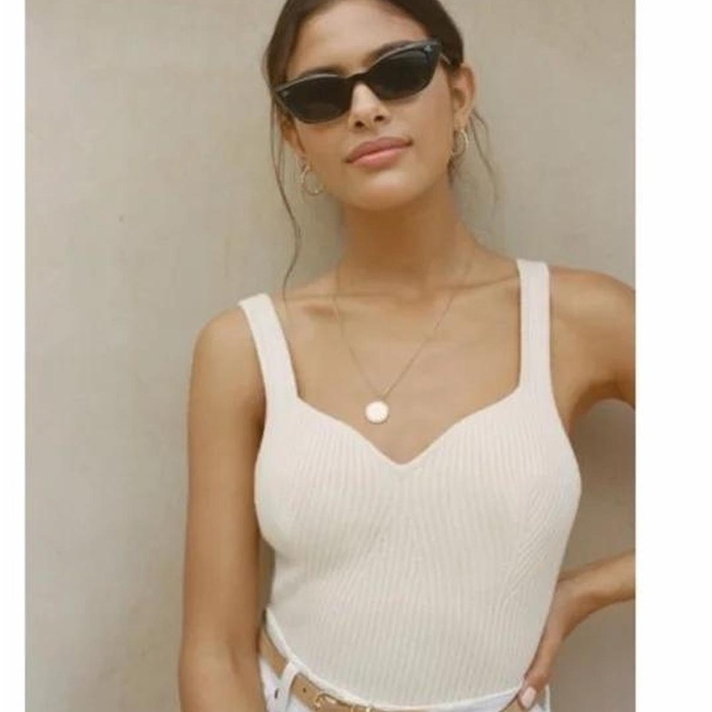Abercrombie & Fitch Knit Sweetheart Neck Tank Bodysuit in black
